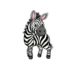 A Cute Cartoon Zebra, Cartoon Illustration