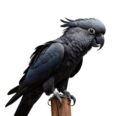 Fototapeta premium Black Cockatoo isolated on transparent background