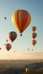Fototapeta premium hot air balloon in sunset