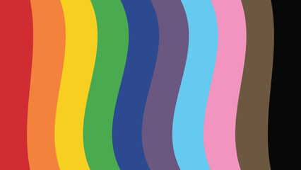 Pride Flag Background. LGBTQ+ Inclusive Pride Flag Wavy Background. 
