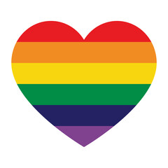 LGBTQ Pride Heart. Heart Shape with LGBT Pride Rainbow Flag Pattern