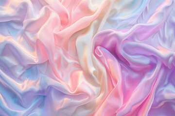 Obraz premium Pastel silk swirls in serene blues and pinks