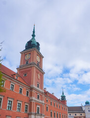 Rows of old colorful historic houses at old town market square, warsaw, poland