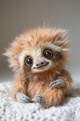 Fototapeta premium This captivating image features a baby sloth with wide