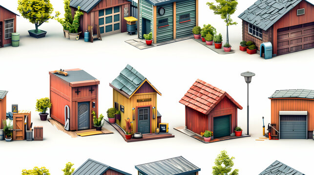 Toolshed Workshop Tiles: Simple Flat Design Icons with DIY Spirit for Fathers  DIY Projects   Flat Illustration on Adobe Stock