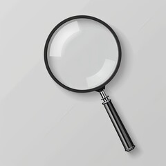 Realistic Magnifying Glass on White Background.