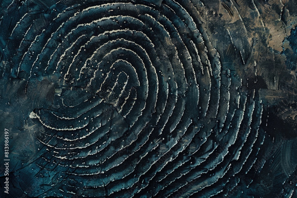 Poster detailed fingerprint on wooden surface. suitable for security or forensic concepts