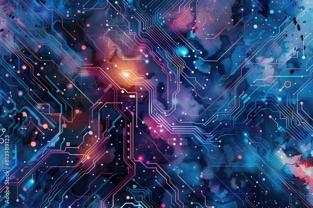 Poster A computer circuit board with intricate design. Perfect for technology concepts