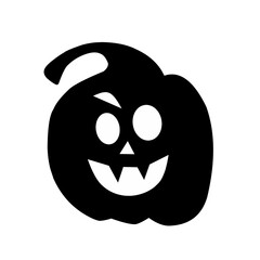Halloween pumpkin silhouette set vector illustration.