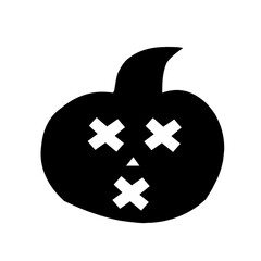 Halloween pumpkin silhouette set vector illustration.