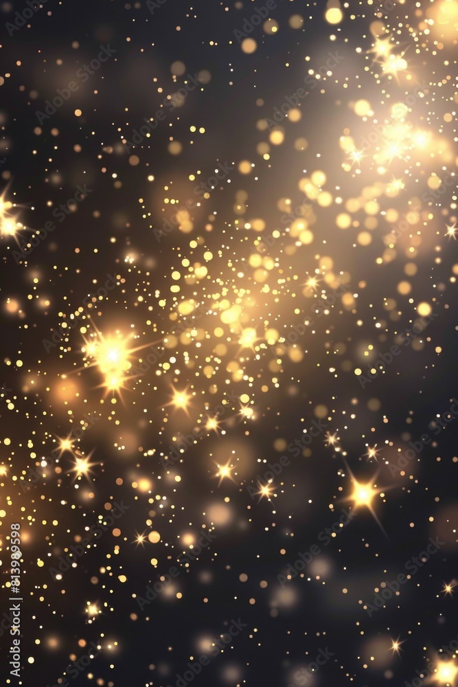 Poster a black background filled with shimmering gold stars. perfect for adding a touch of elegance to any 