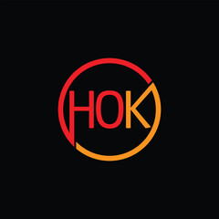 HOK Letter Initial Logo Design Template Vector Illustration