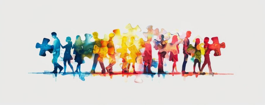 Peaceful cooperation clipart with people working together harmoniously2