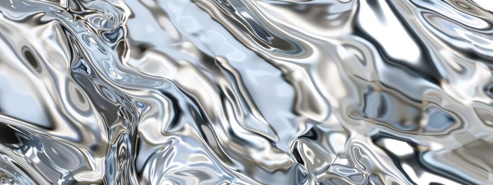 liquid shiny silver background. silver foil. Texture background 