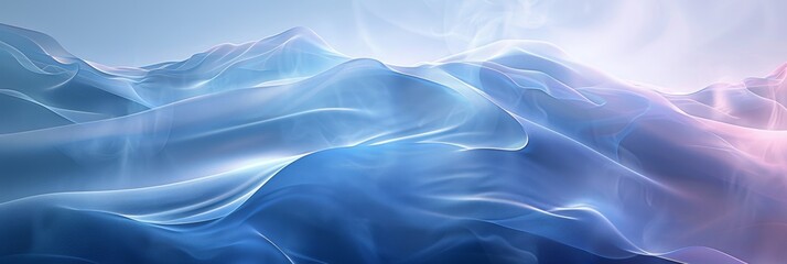 Fototapeta premium Photo of A blue gradient background with subtle grain texture for a minimalist design. Web banner with copyspace on the right