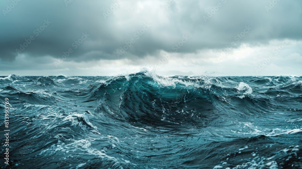 Poster a large body of water with intense waves, suitable for various design projects