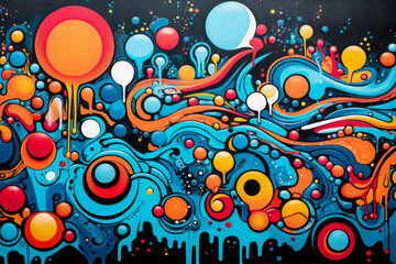colorful graffiti art design bright background	
