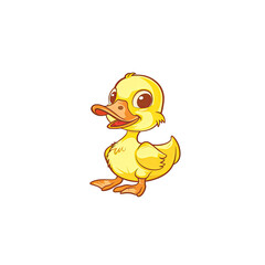 A Cute Duck Cartoon, Cartoon Illustration