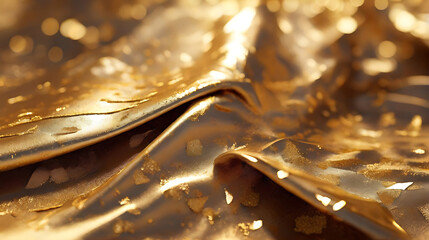 Luxurious gold sheet sparkling surface background. focus on a texture light and shade,
