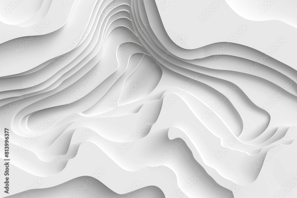 Poster A white background with abstract wavy lines, suitable for various design projects