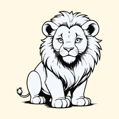 A Cute Lion Cartoon Character