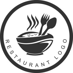Web restaurant bowl logo,vector vintage