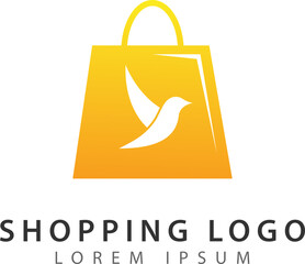 Web shopping bag logo with bird image