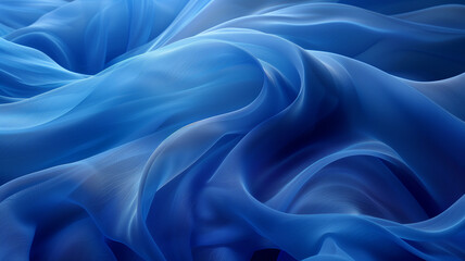 Obraz premium Flowing Blue Satin Silk Fabric Texture
