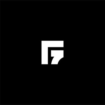 monogram G7 or F7 logo concept vector icon