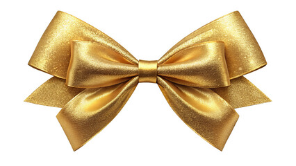 "Vintage Style Gold Ribbon Bow" - An antique gold tie ribbon bow, isolated with a transparent background, styled with a vintage texture suitable for retro-themed projects.
