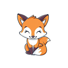 Obraz premium A Cute Baby Fox Cartoon, Cartoon Illustration