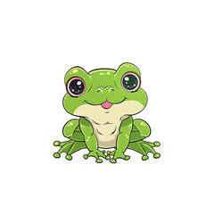 Obraz premium A Cute Baby Frog Cartoon, Cartoon Illustration