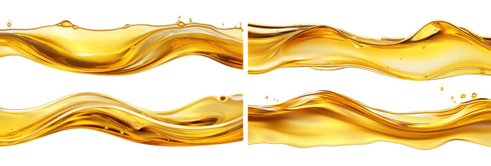 Set of golden oil splashes, cut out