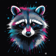 A Raccoon in Watercolor Style