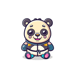 A Cartoon Bear Wears A Panda Bear Outfit, Cartoon Illustration