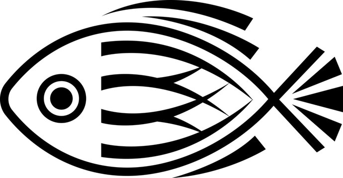 recommend clip art: Abstract decorative, stylized fish illustration.