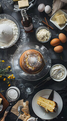 Step-By-Step Illustrated Guide to Homely Vanilla Cake - From Ingredients to Freshly Baked Cake