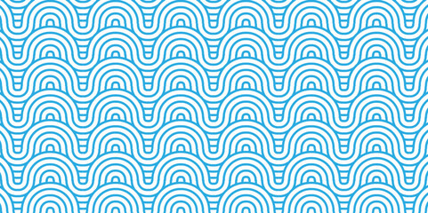 Overlapping Pattern Minimal diamond geometric waves spiral and abstract circle wave line. blue color seamless tile stripe geometric create retro square line backdrop pattern background.