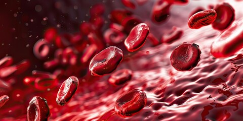 Fototapeta premium red blood cells flowing