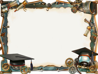 Steampunk Graduation graphic template