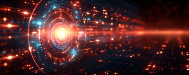 Obraz premium Circular digital interface with futuristic design