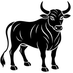 Fototapeta premium black and white bull