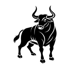 black and white bull