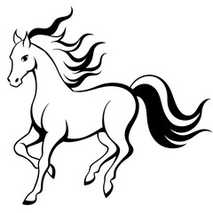 horse silhouette isolated on white