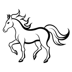 horse silhouette isolated on white