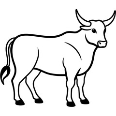 silhouette of a bull