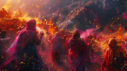 A mesmerizing and festive portrayal of a Happy Holi Background