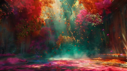 A mesmerizing and festive portrayal of a Happy Holi Background