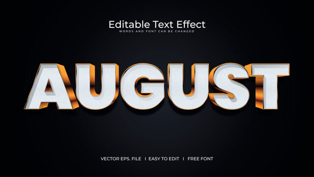 Month 3D Editable text effect.