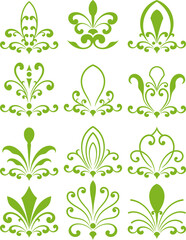 Set of decorative divider elements. Border florish collection. Vector.